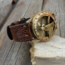 Férfi karóra, Napóra és iránytű karóra, Antik bronz napóra, Tradicionális indiai napóra karóra, A természet szerelmeseinek!