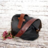 Fekete marhabőr keresztpántos táska, Bohém nagyméretű táska, Túlméretezett táska a mindennapokra, Utazótáska, Uniszex
