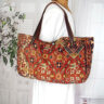 Perzsa szőnyeg mintás nagy pakolós táska, Nagy méretű perzsa mintás válltáska, Shopper, Utazótáska